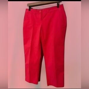 Crown & Ivy Women’s Crop Pants Size 2 Petite Pink Cotton Blend Casual Capri